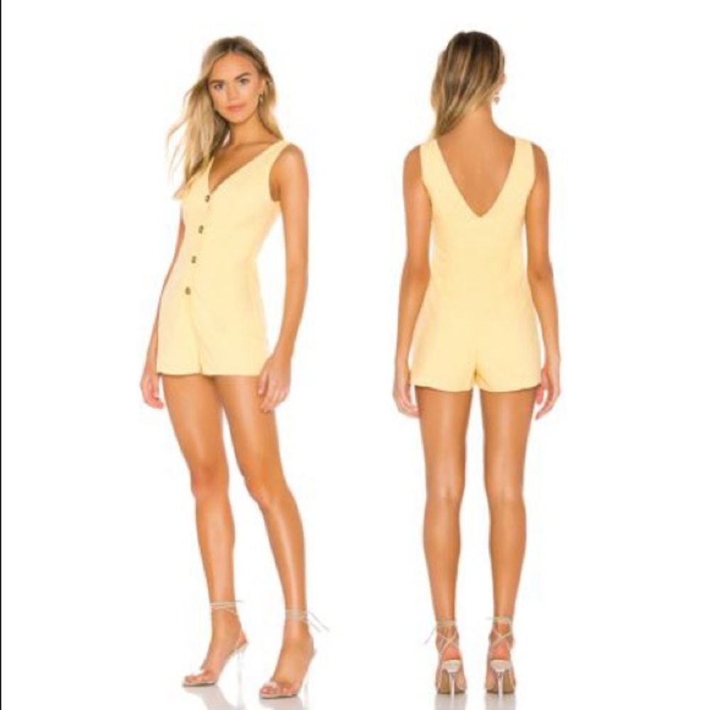 Revolve Superdown Leanne Button Front Romper | Size S